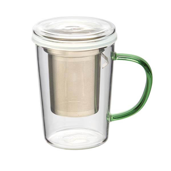 Tea Infuser Mug w/Green Handle